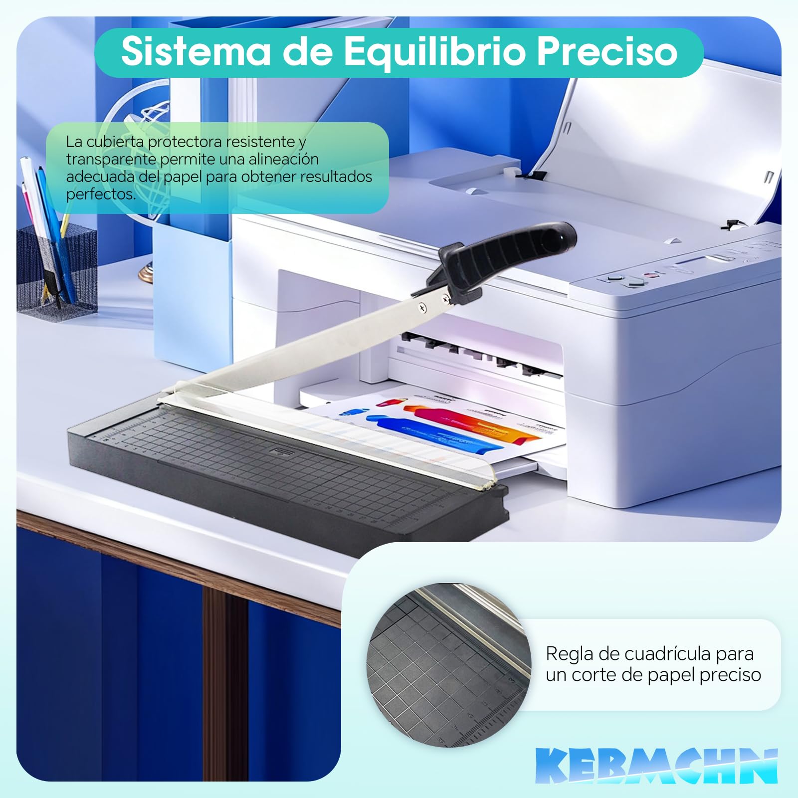 Guillotina de Papel A4 con Cuchilla de Acero | Capacidad para 8 Hojas | Corte por Palanca | Para Papel, Cartulina y Fotos | Cortadora de Precisión(A4)