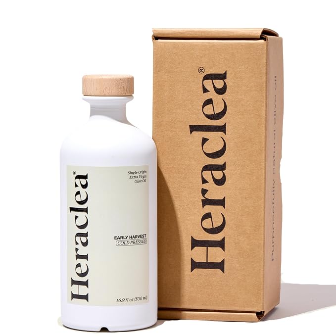 Heraclea - The Pairing - Organic Extra Virgin Olive Oil - Cold Pressed - Organic Olive Oil - Cold Pressed EVOO - Polyphenol Rich EVOO - 16.9 oz Bottles