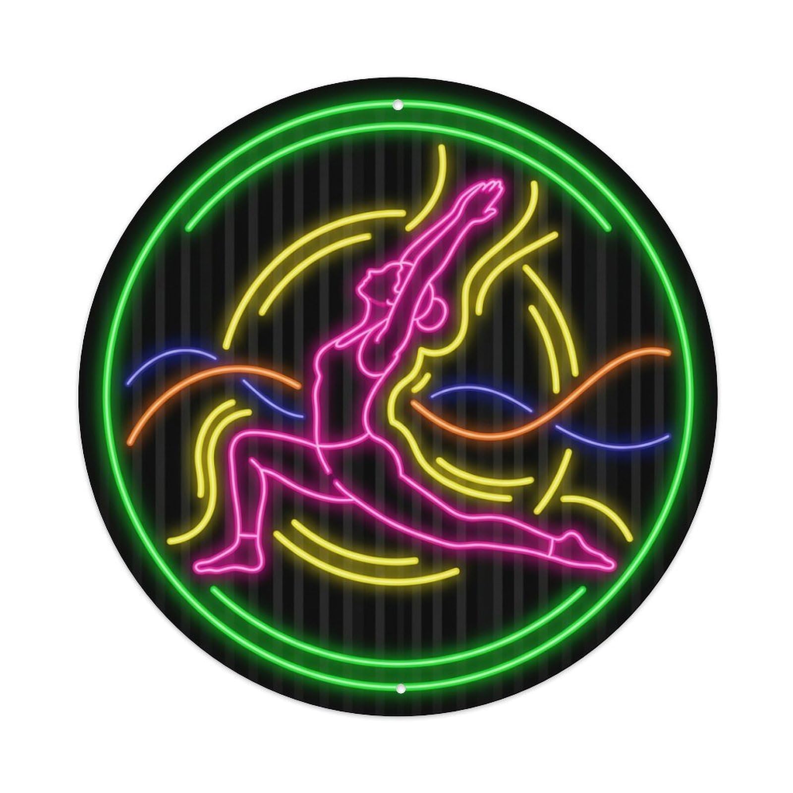 Vintage Faux Neon Gym Retro Bodybuilding Rejuvenation Metal Tin Sign