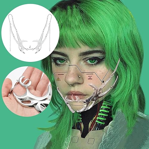 Miniatura 4 de CyberPunk Cyborg - Máscara de Mardi Gras de media cara para mujer