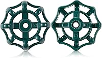 Dreyoo 2-Pack Green Outdoor Faucet Handles, 12-Point Broach 0.43" Fits LASCO 01-5105 & Most 3/8" Sillcock Valve Stems