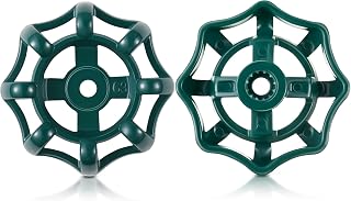 Dreyoo 2-Pack Green Outdoor Faucet Handles, 12-Point Broach 0.43" Fits LASCO 01-5105 & Most 3/8" Sillcock Valve Stems