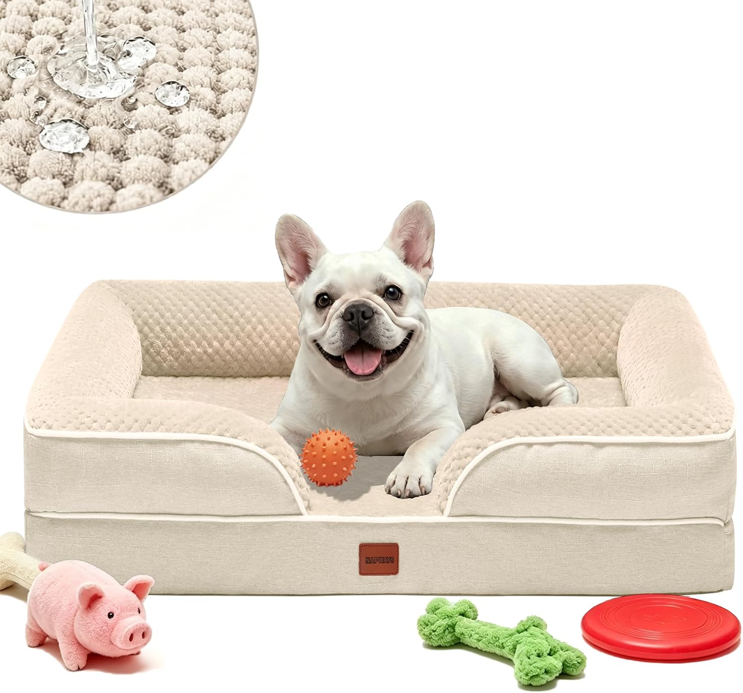 Orthopedic Dog Bed Small Medium Size Dog, Waterproof Washable Pet Beds