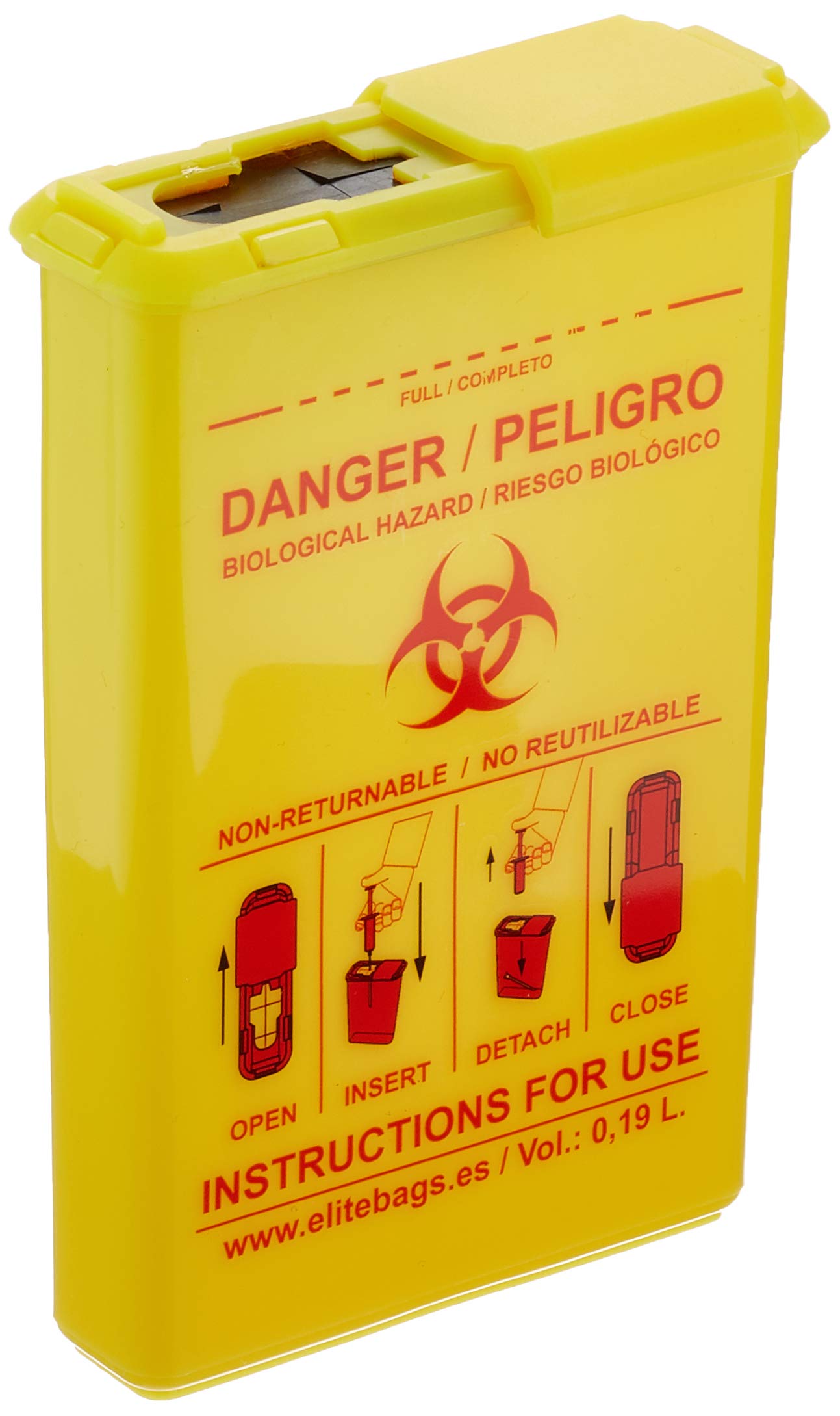 Elite Bags Practi's - Maletín sanitario de asistencia domiciliaria, Azul, 40 x 30 x 12 cm & Elite Bags QVM-00077/02 - Combio's contenedor material biocontaminado de bolsillo amarillo