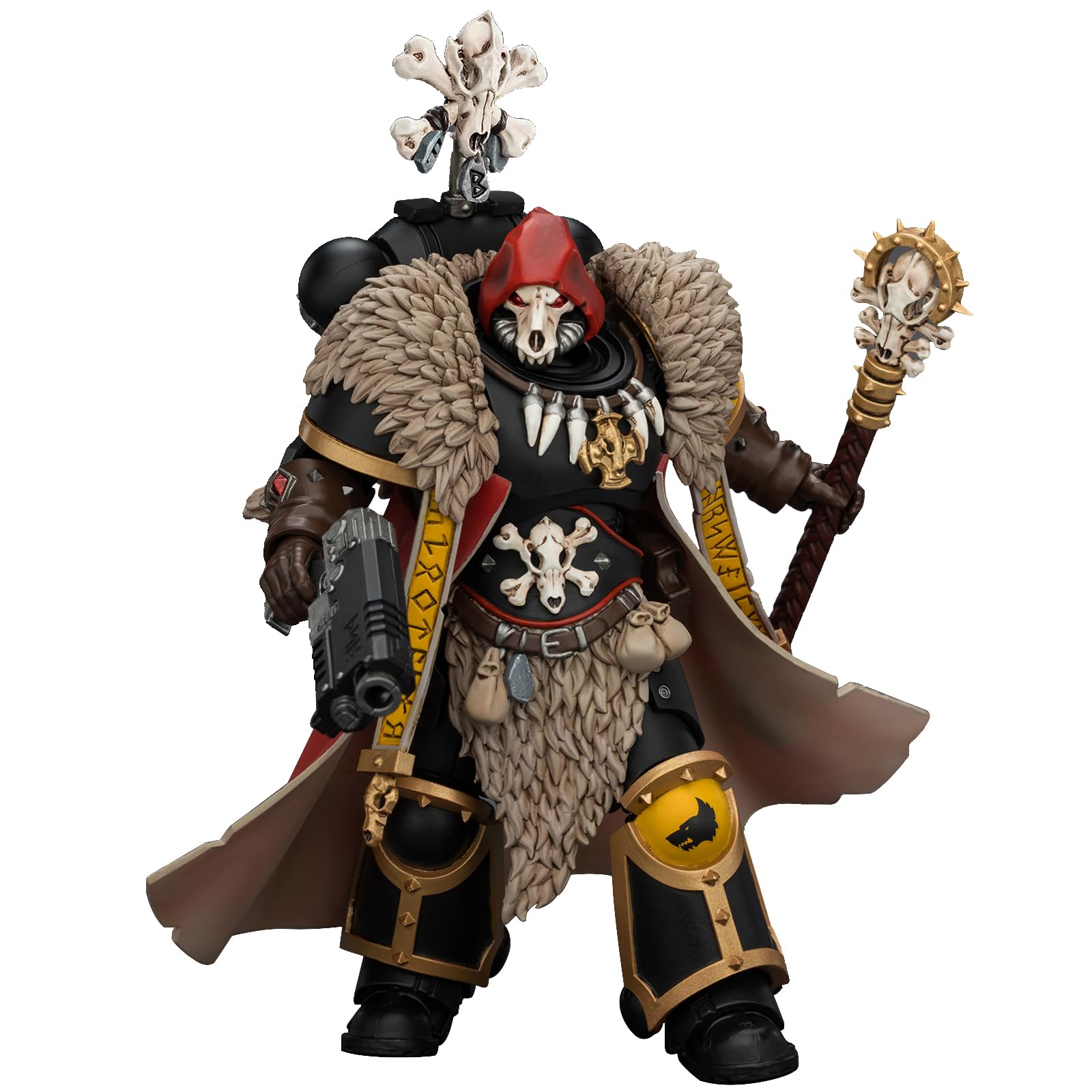 JOYTOY Warhammer 40k Space Wolves Wolf Priest with Absolvor Bolt Pistol and Crozius 1/18 Action Figure Collect And Display Model