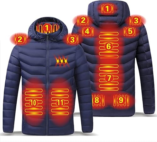 Miniatura 2 de Chaqueta térmica eléctrica, abrigo térmico unisex para hombres y mujeres, chaqueta térmica eléctrica recargable por USB, impermeable para invierno