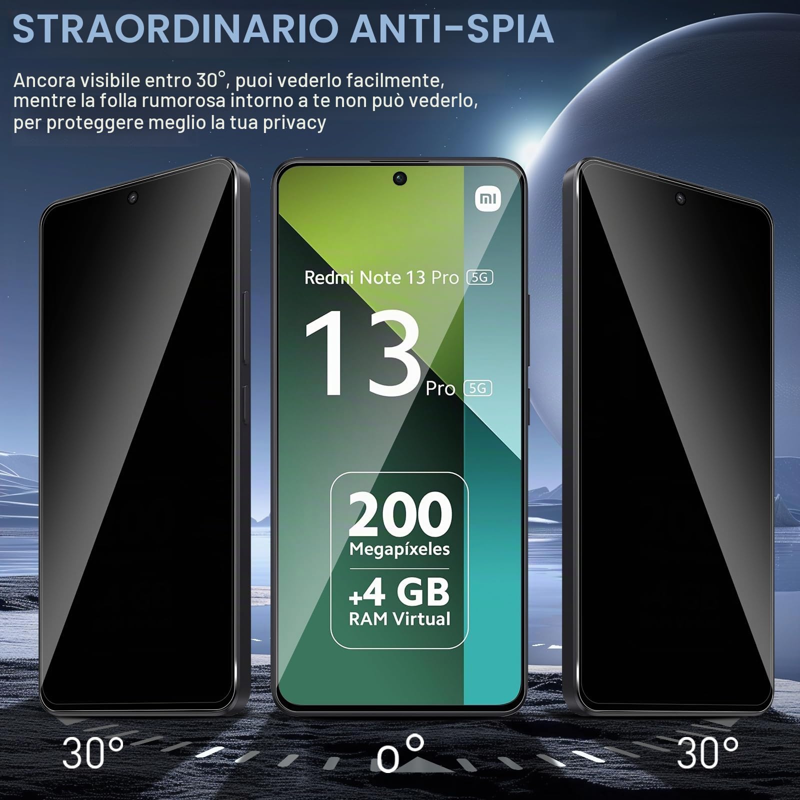Doxxvai 2 Pezzi Pellicola Privacy TPU HD per Redmi Note 13 Pro Plus/Pro+ 5G, Compatibile con Impronta Digitale, Autorigenerante, Senza Bolle, Adatta a tutte le cover con Strumento di Montaggio