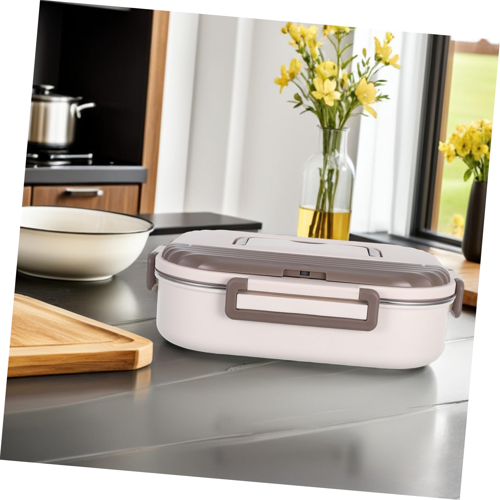 34oz Edelstahl Lunchbox Bento mit Fächern Auslaufsicher zum Aufbewahren von Lebensmitteln für Schule Büro Reisen und Picknicks