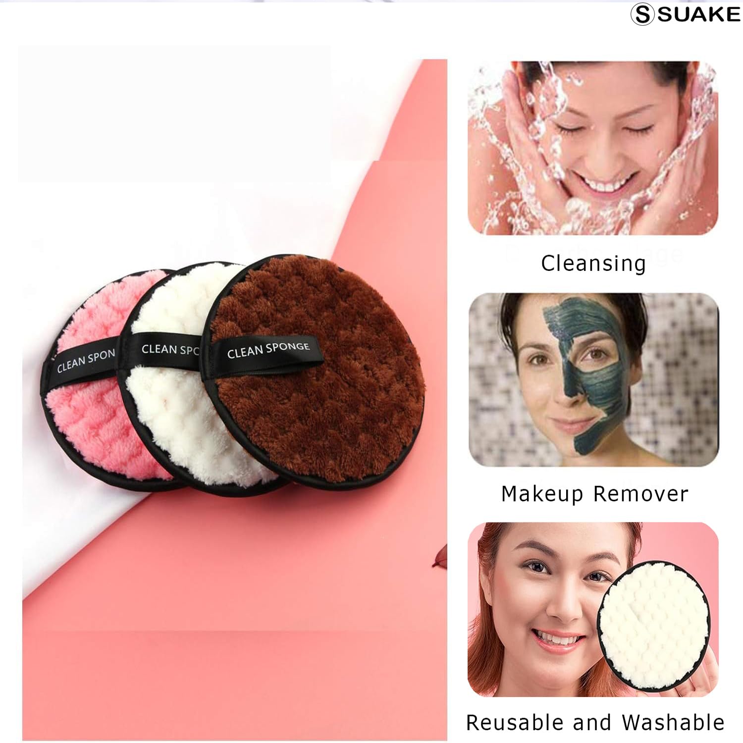 SUAKE Reusable Makeup Remover Pads – Soft & Washable Cotton Pads for Face & Eye Makeup Removal – Eco-Friendly, Gentle on Oily, Dry & Sensitive Skin (Multicolor Pack of 1) - Image 9 thumbnail