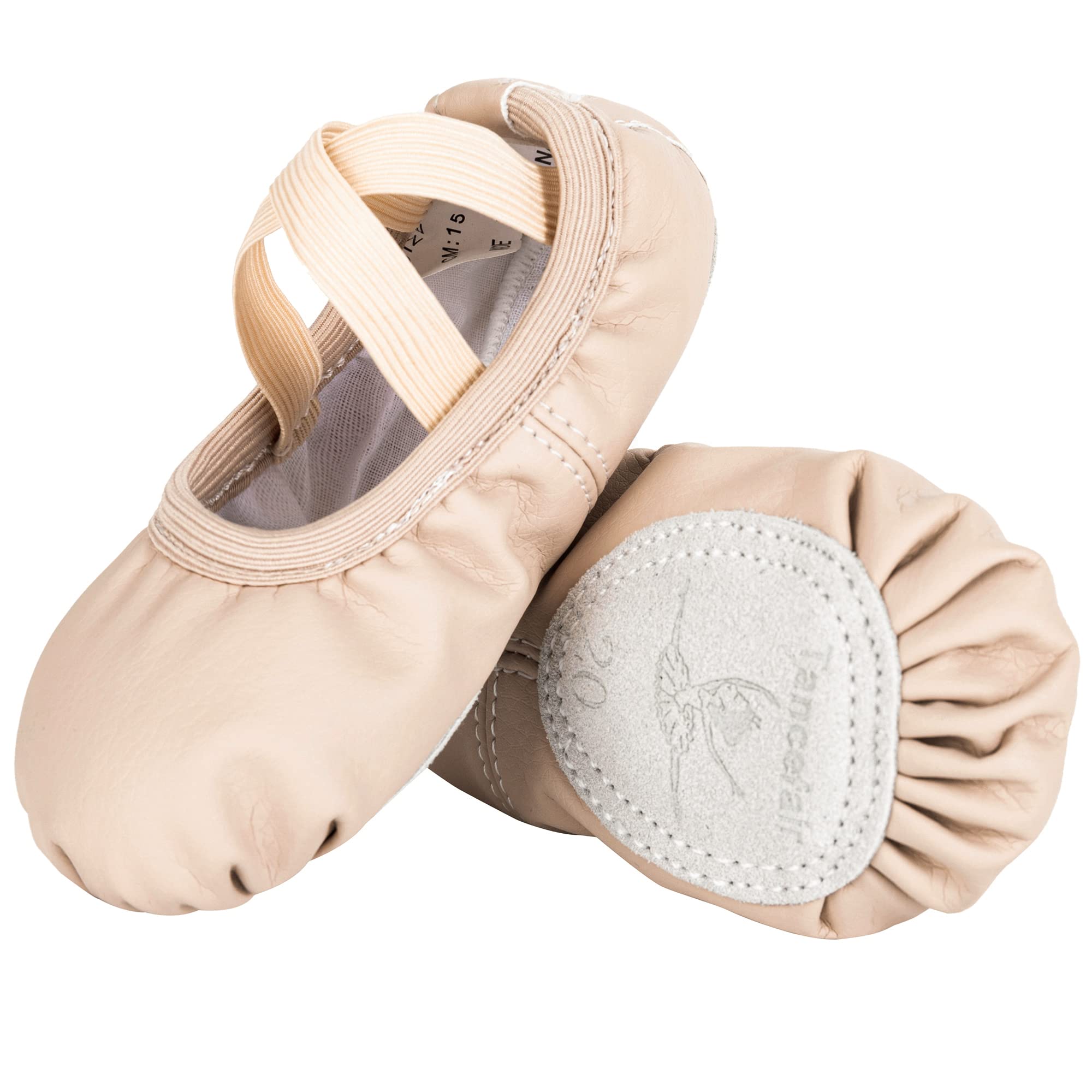 Zapatillas de Ballet Cuero Zapatillas de Baile Zapatillas de Gimnasia y Yoga Suela Dividida de Cuero para niñas pequeñas Niñas Mujeres