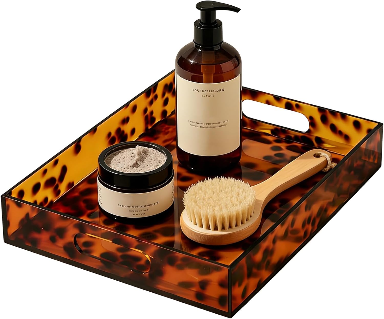 Vanity Tray - Bathroom Tray, Countertop Makeup Holder | Large Acrylic Modern Aesthetic Organizer | For Makeup, Perfume, Candle, Toiletries, Home, Bedroom, Living Room