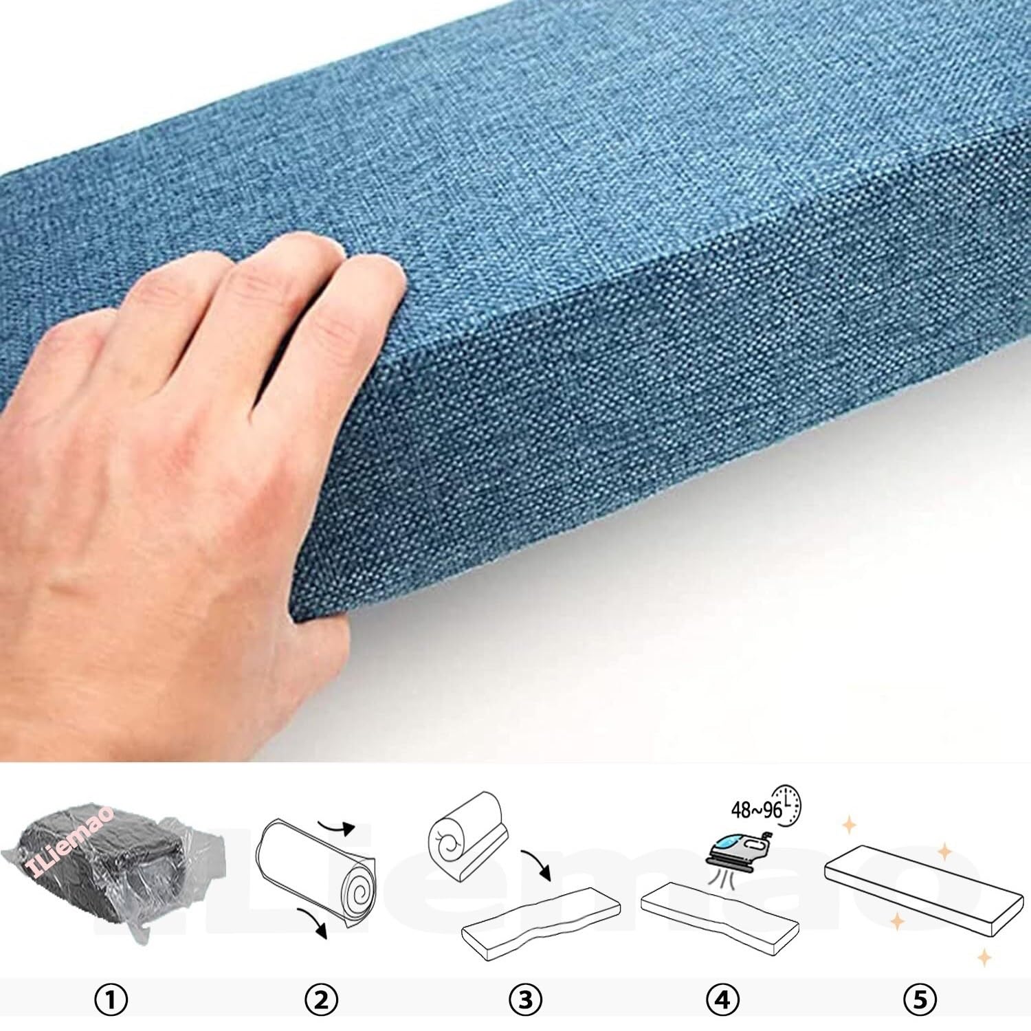 Cuscino per dondolo da portico, imbottito, per interni ed esterni, per panca da 1, 2 o 3 posti, di ricambio, per mobili da giardino, rettangolare, 35 x 120 cm, colore: nero