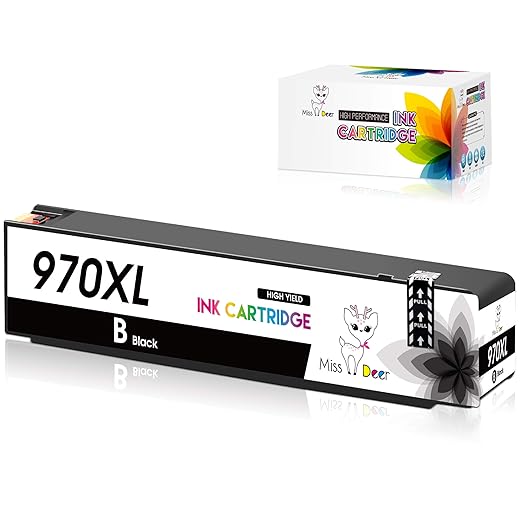 Miss Deer 970XL Black Compatible Ink Cartridge Replacement for HP 970 970 XL Ink Cartridge,Work for HP Officejet Pro X576dw X451dn X451dw X476dw X476dn X551dw Printers (1 Black)