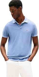 Tommy Hilfiger Mens Short Sleeve Casual Polo Shirts in Regular Fit with Garment Dye Cotton