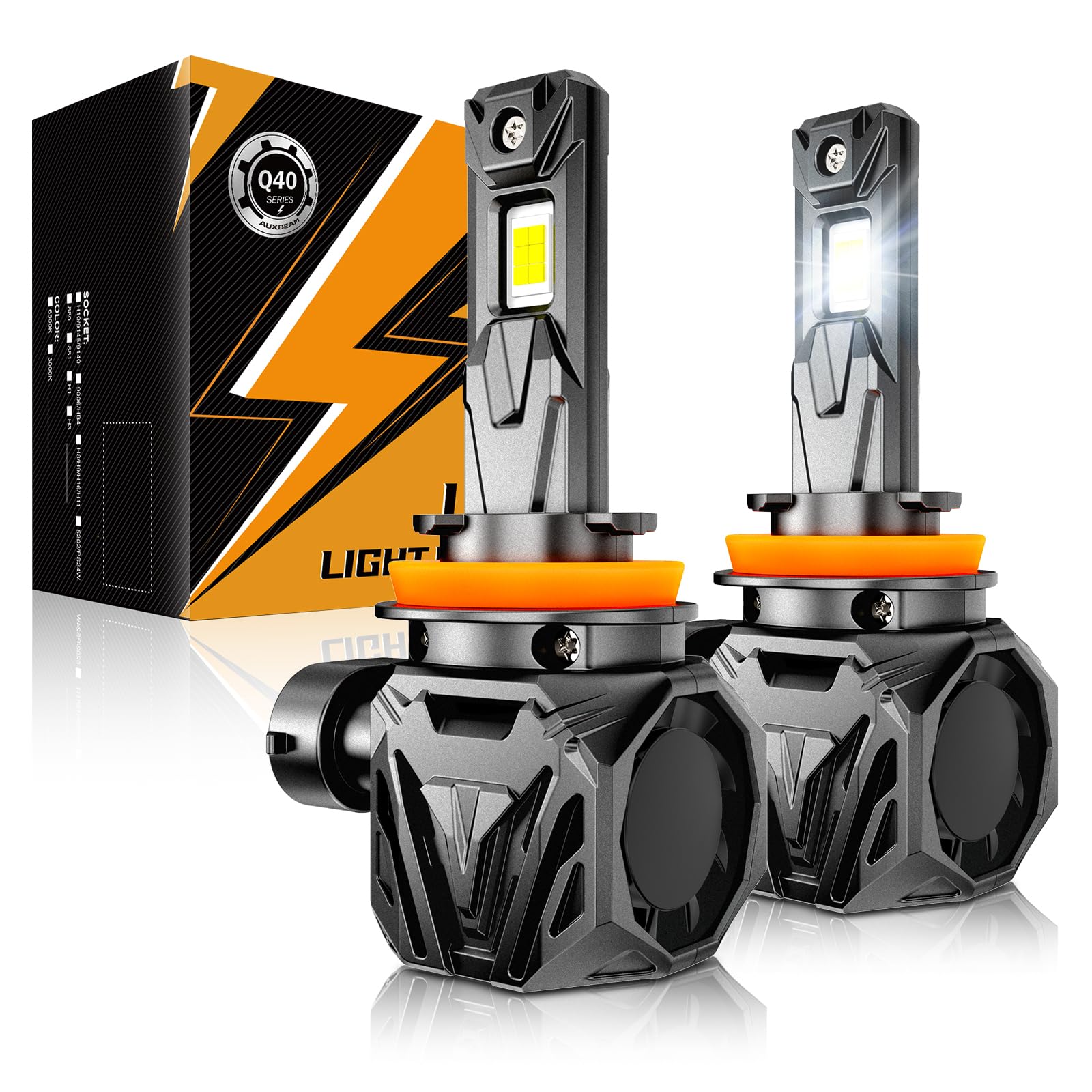 Auxbeam Q40 Series H11 H8 H9 Fog Lights Powersport Lights Offroad 30000LM