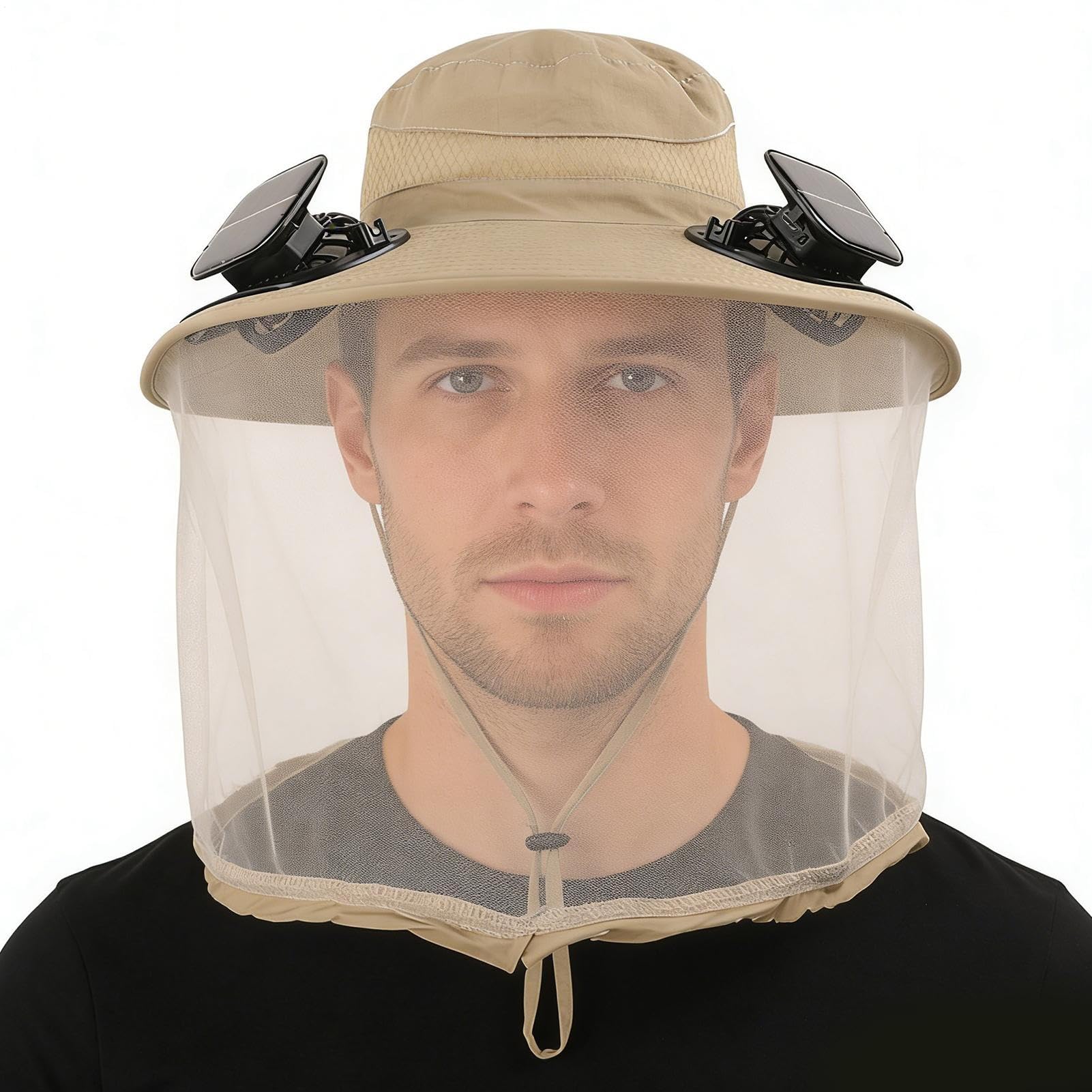 Cappello da sole con ventilatore, copricapo traspirante UPF50+ con rete | Cappello a secchiello traspirante impermeabile | Per escursionismo, campeggio, sport all'aria aperta, uomini, donne, viaggi