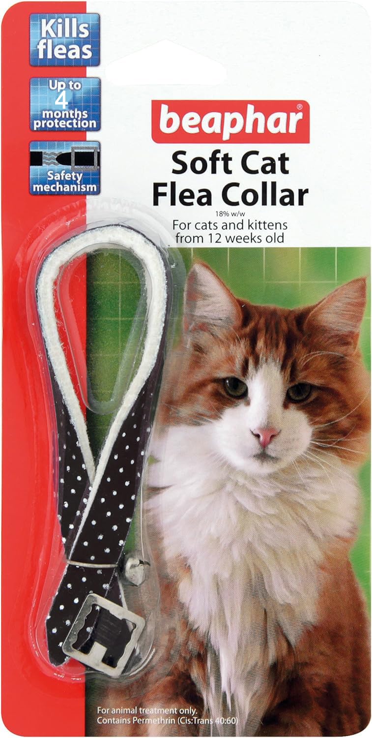 Beaphar Cat Flea Collars Sparkle 2 Pack Black Colour Colours May Vary Red/Black/Blue