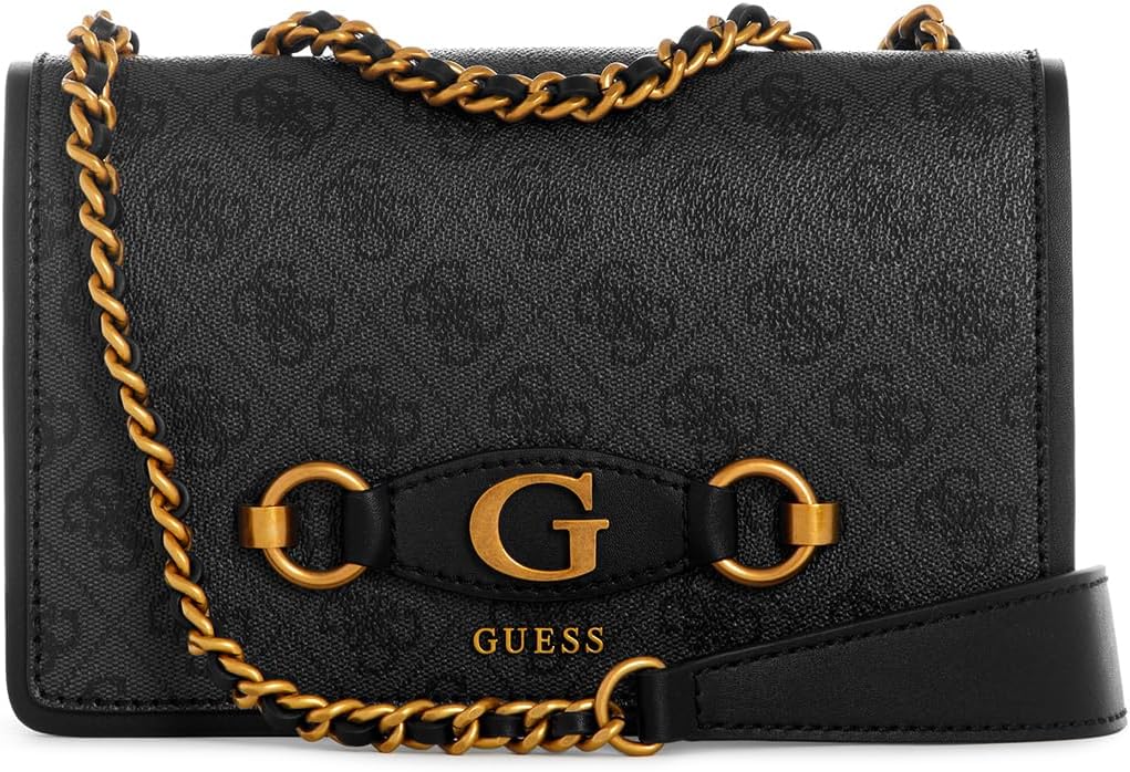 GUESS FLY LONDON Izzy Coal Logo Cross-Body Bag