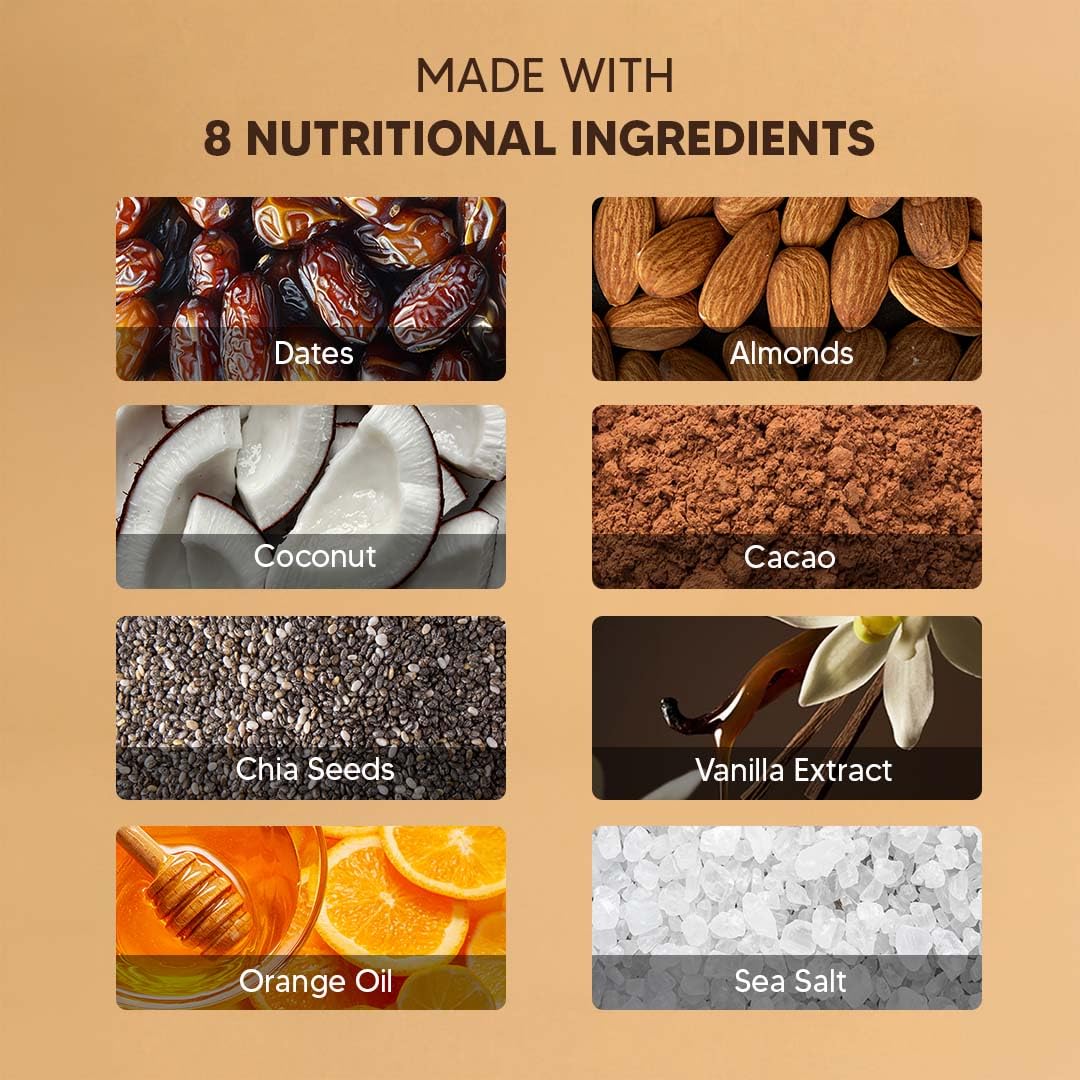Orange Chocolate - Sugar-Free Laddoos | High Protein & Instant Energy | 95% Dry-Fruits - Healthy Chocolate β Healthy Snacks | Energy-Bar Replacement (Pack of 4 - 40gm) 4
