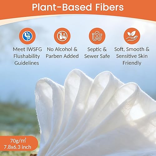 Miniatura 4 de Toallitas desechables WONDERFUL, Toallitas húmedas 100% a base de plantas con sabor a limón cítrico para adultos y niños, seguras para