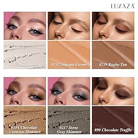 LUXAZA PRO Neutral Brown Eyeshadow Stick Makeup 6PCS Set, Metallic Shimmer Matte Cream Eye Shadow Eyeliner Brightener Pencil Crayon - BROWN LATTE