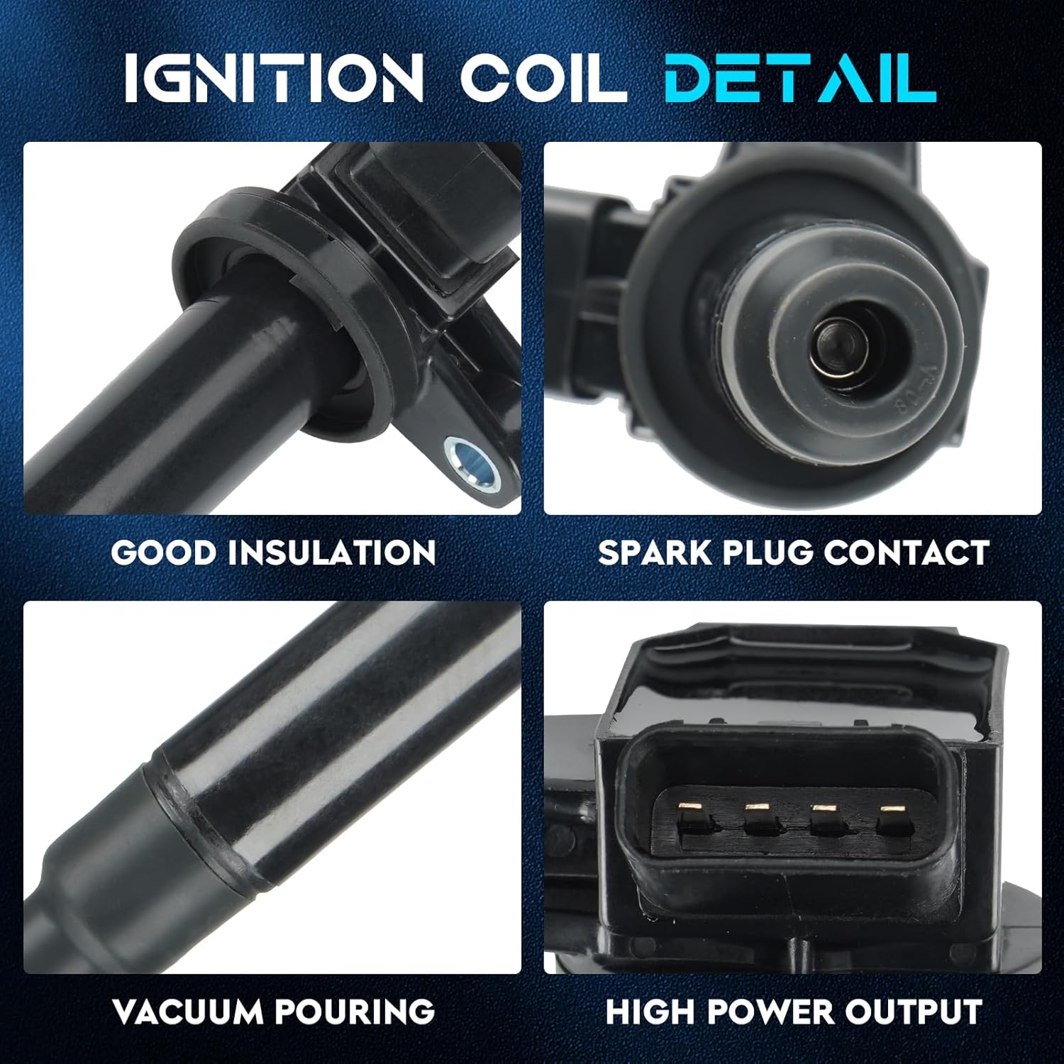Set of 8 Ignition Coils Pack 8 Iridum Spark Plugs Compatible with Toyota 4Runner Land Cruiser Sequoia Tundra, for Lexus LS430 GS430 SC430 GX470 LX470 Replace UF230 UF493