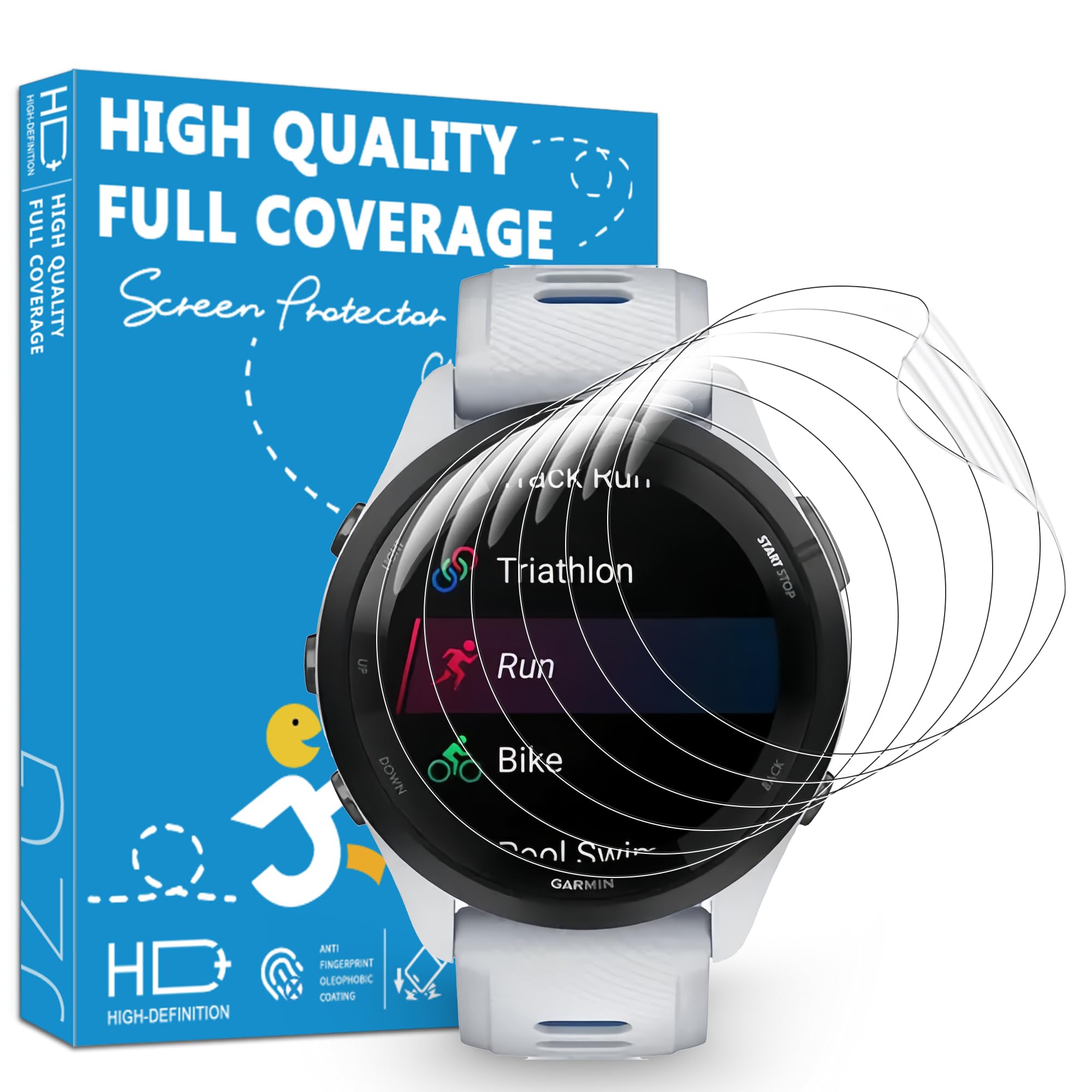 Photo 1 of 6 Pack Screen Protector for Garmin Forerunner 265 46mm, High Clarity Soft Film, Touch Sensitive, Anti Scratch, Bubble Free, Flexible Screen Protector