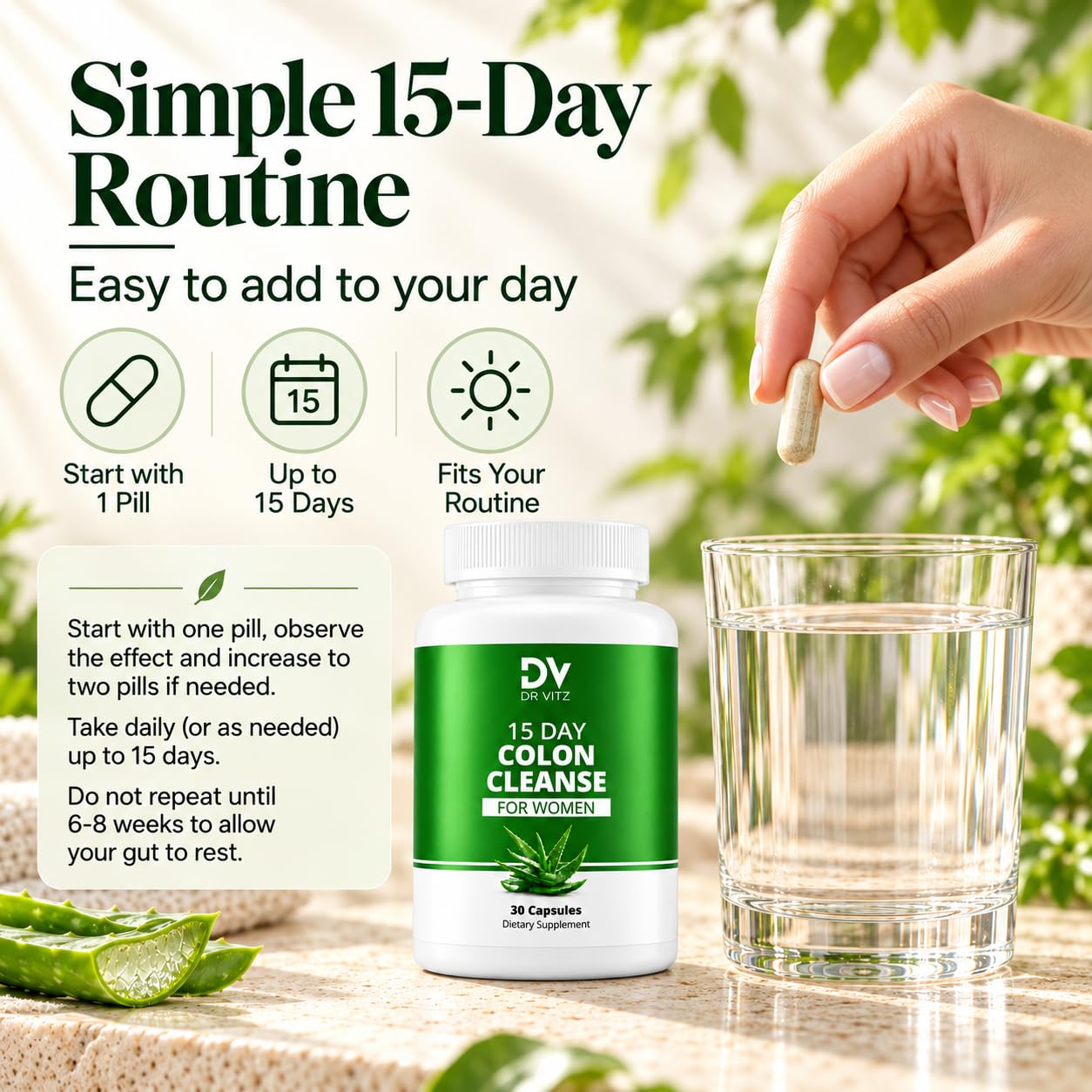 15 Day Colon Cleanse for Women - Gut Cleanse Detox Pills with Senna, Fiber & Probiotics - Bloating Relief for Women, Constipation Relief & Debloat - Gut Health Reset - 30 Capsules — Amazon image 5