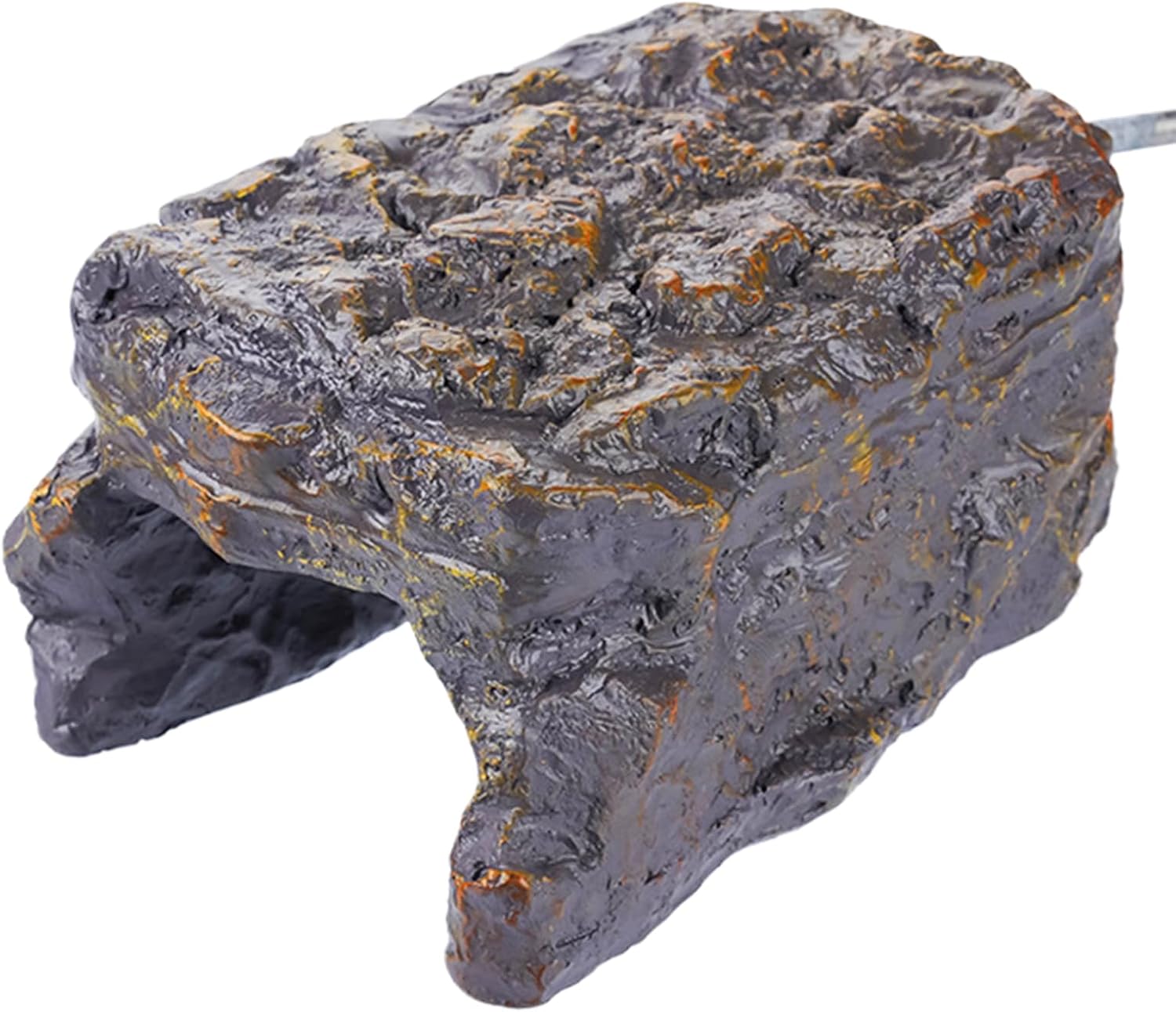 Genérico Thermal for Reptiles, Cave of Heated Rock Simulation Resin with Stage Sunbathing Heated,Turtle Basking Rock, Decoration Tanks Lizards, T
