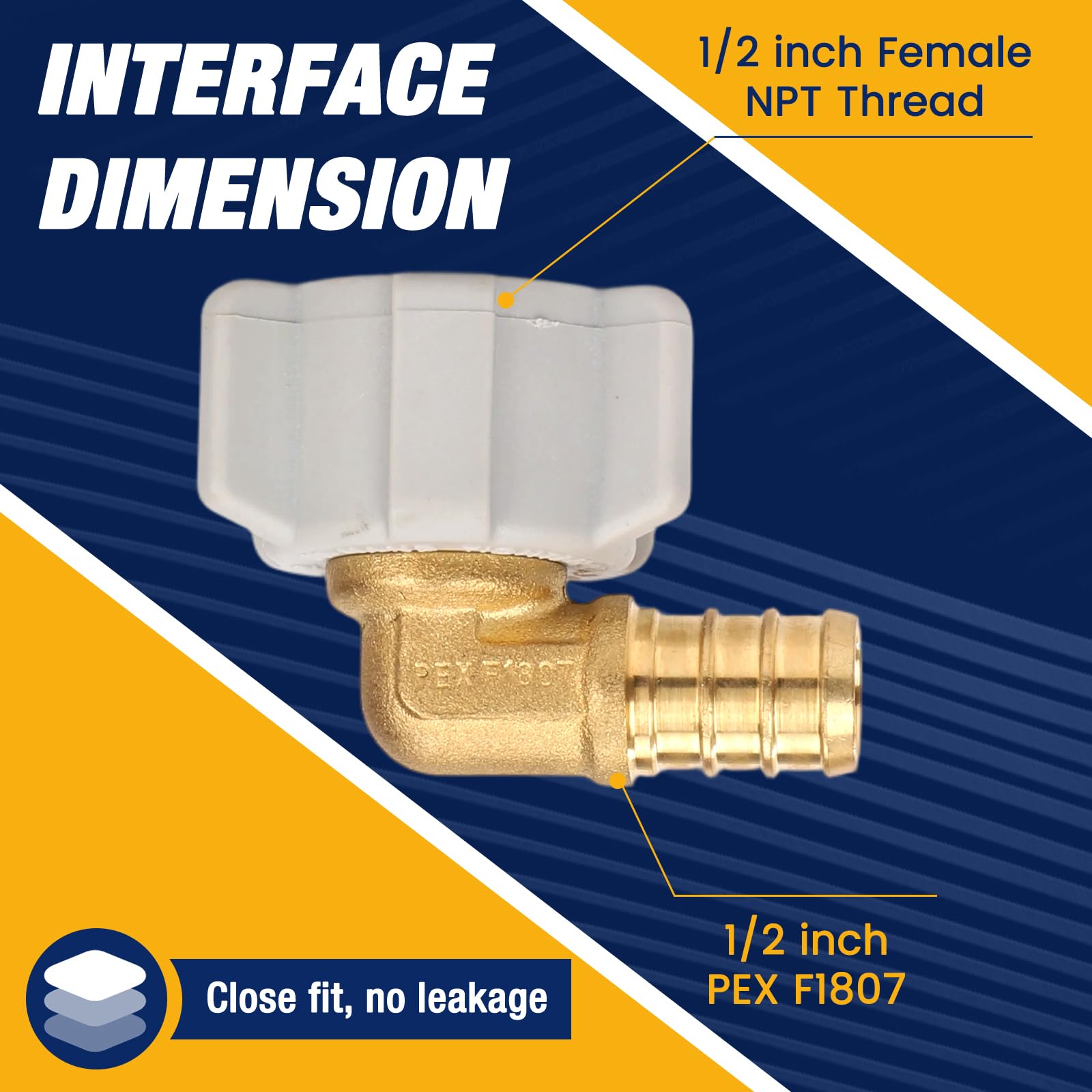 10 pezzi PEX raccordo espansione 1/2 "x 1/2" femmina NPT adattatore girevole a 90 gradi raccordi a gomito a crimpare raccordi in ottone senza piombo in ottone ASTM F1807 e NSF certificato