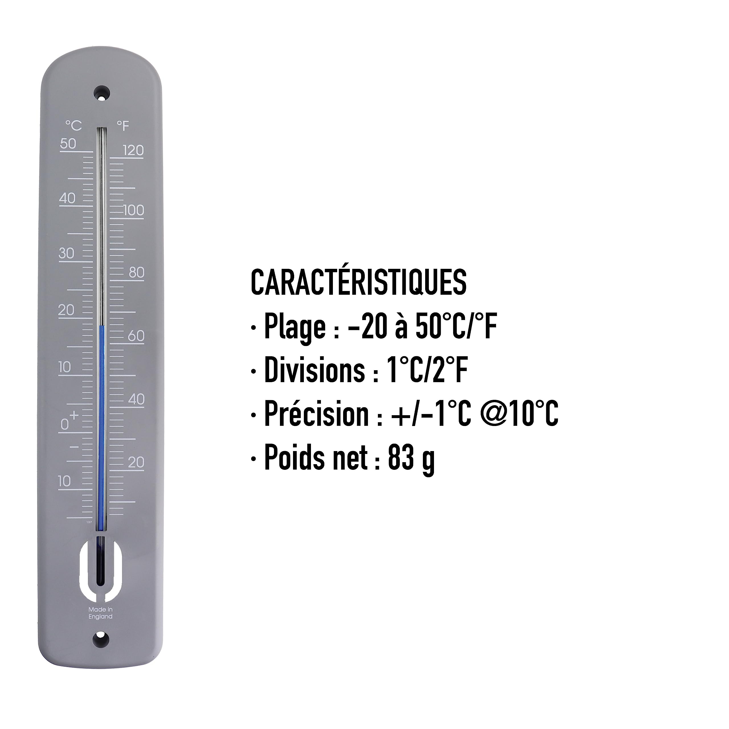 Grand thermomètre extérieur – 380 mm | thermomètre de jardin extérieur pour une utilisation dans le jardin, serre, patio, terrasse, l' abri, mur classique