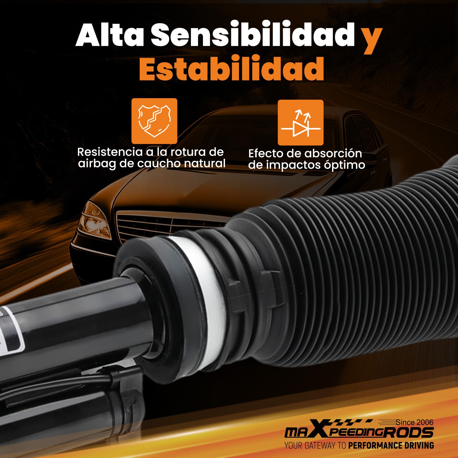 maXpeedingrods Amortiguador de Aire, Suspensión Delantera de Alta Sensibilidad y Estabilidad, Suspensión Neumática de Choque para Coche S-Class W220 S280 S320, Ajuste Preciso y Instalación Fácil.