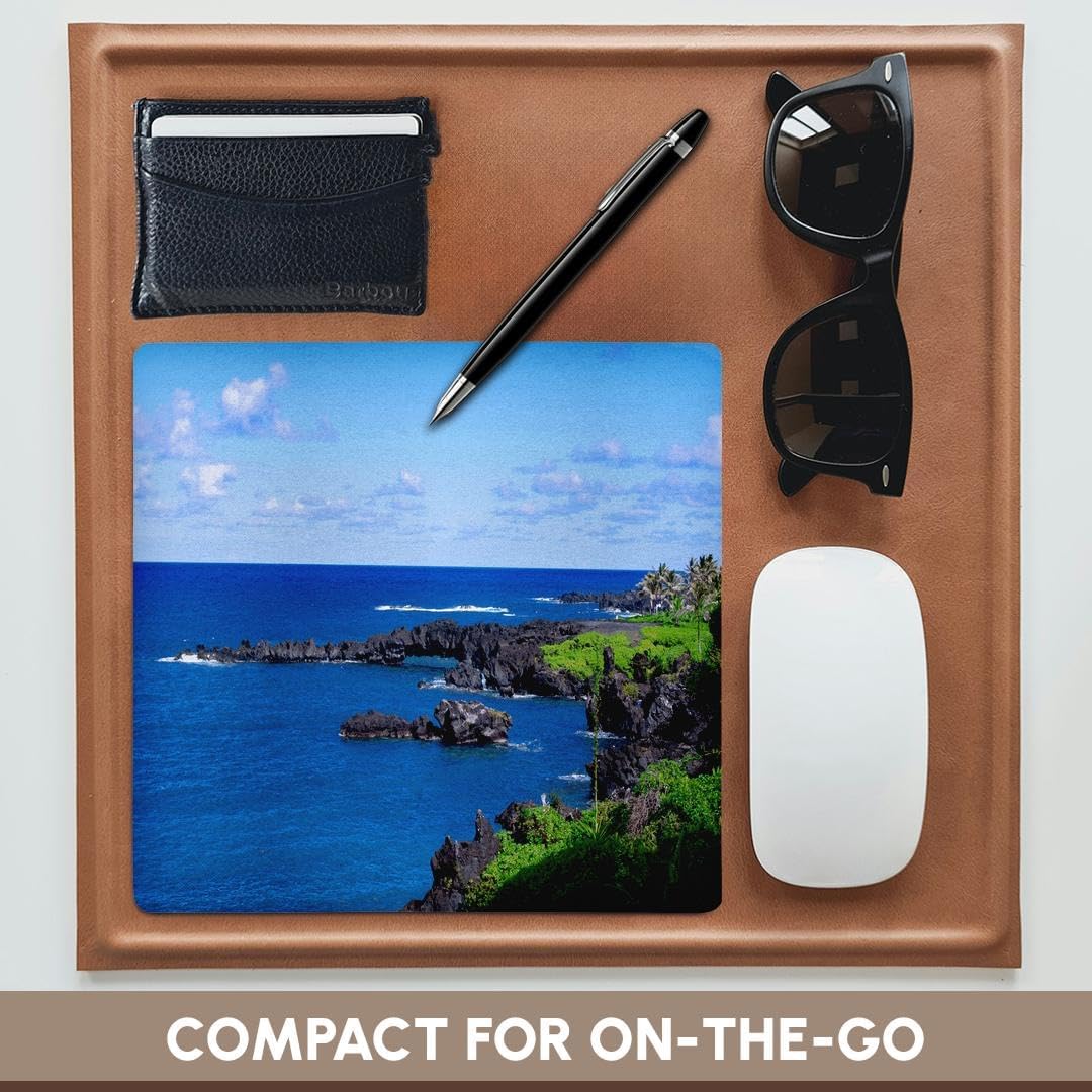3dRose LLC 8 x 8 x 0.25 Inches Mouse Pad, The Beautiful Maui Coast (mp_6383_1)