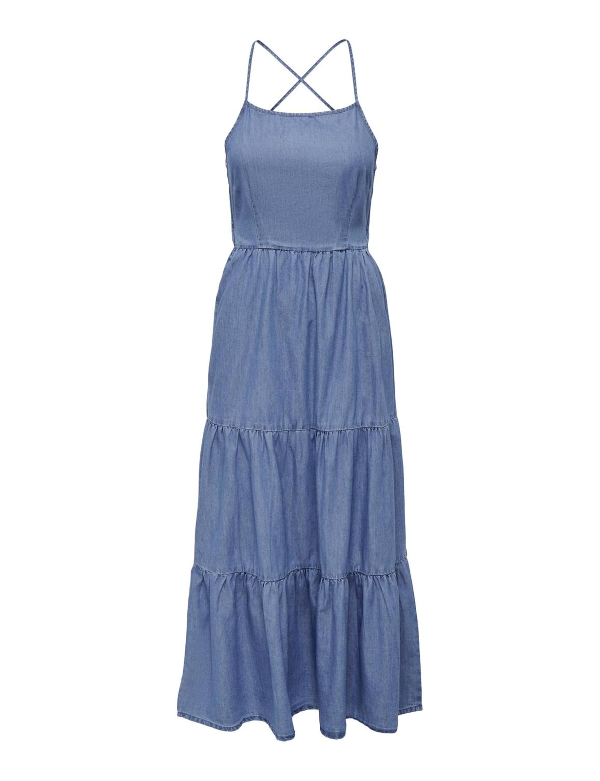 ONLY Damen Onlrina Sl Open Back Long DNM Dress Qyt Jeanskleid (1er Pack)