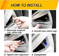 Vista 5 de Sufilux Tapones de vástago de válvula de neumático de automóvil, 4 tapas de aire, tapas universales para válvulas de neumáticos para automóviles