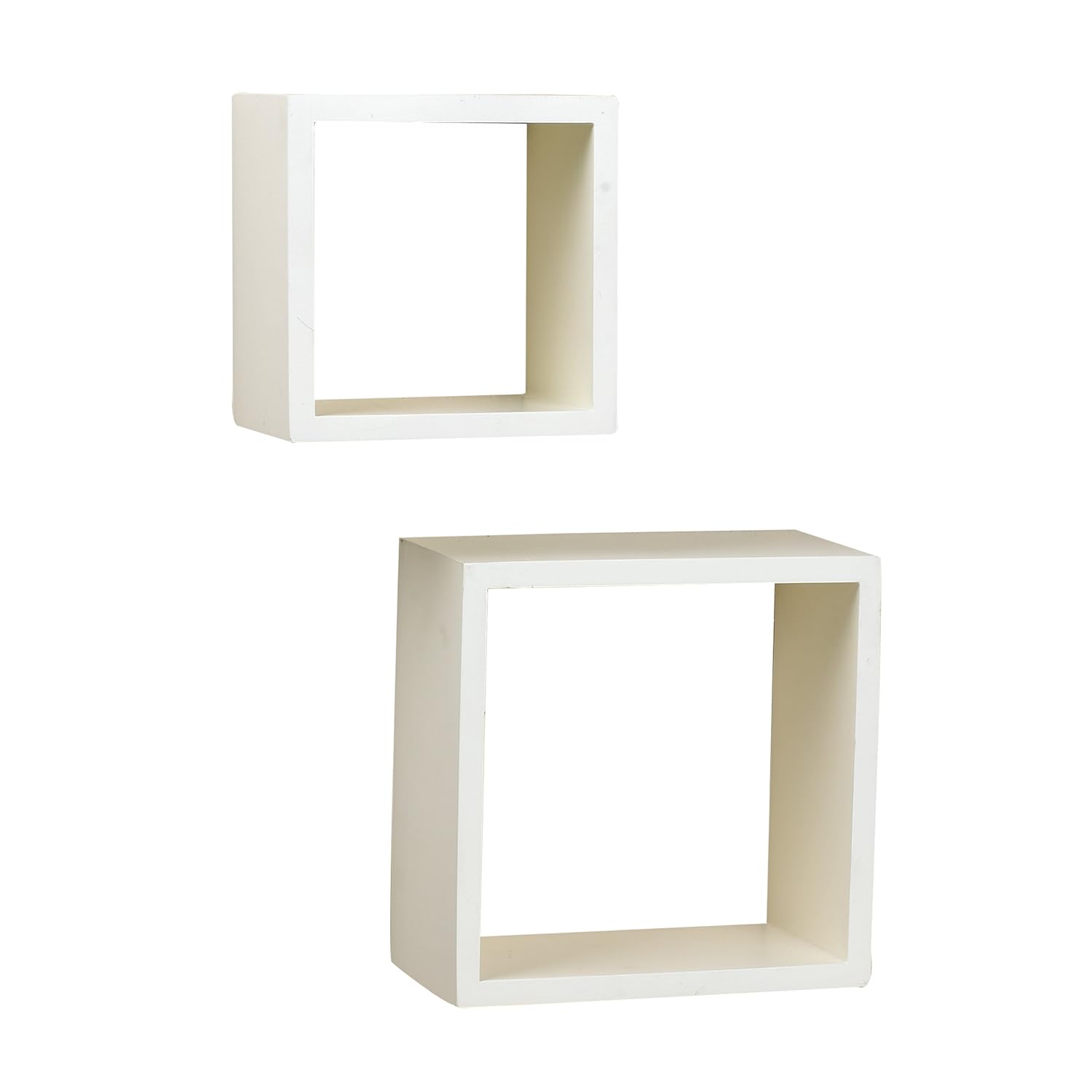 InPlace Shelving 0199188 Duo Cube Floating Wall Shelf Set, White