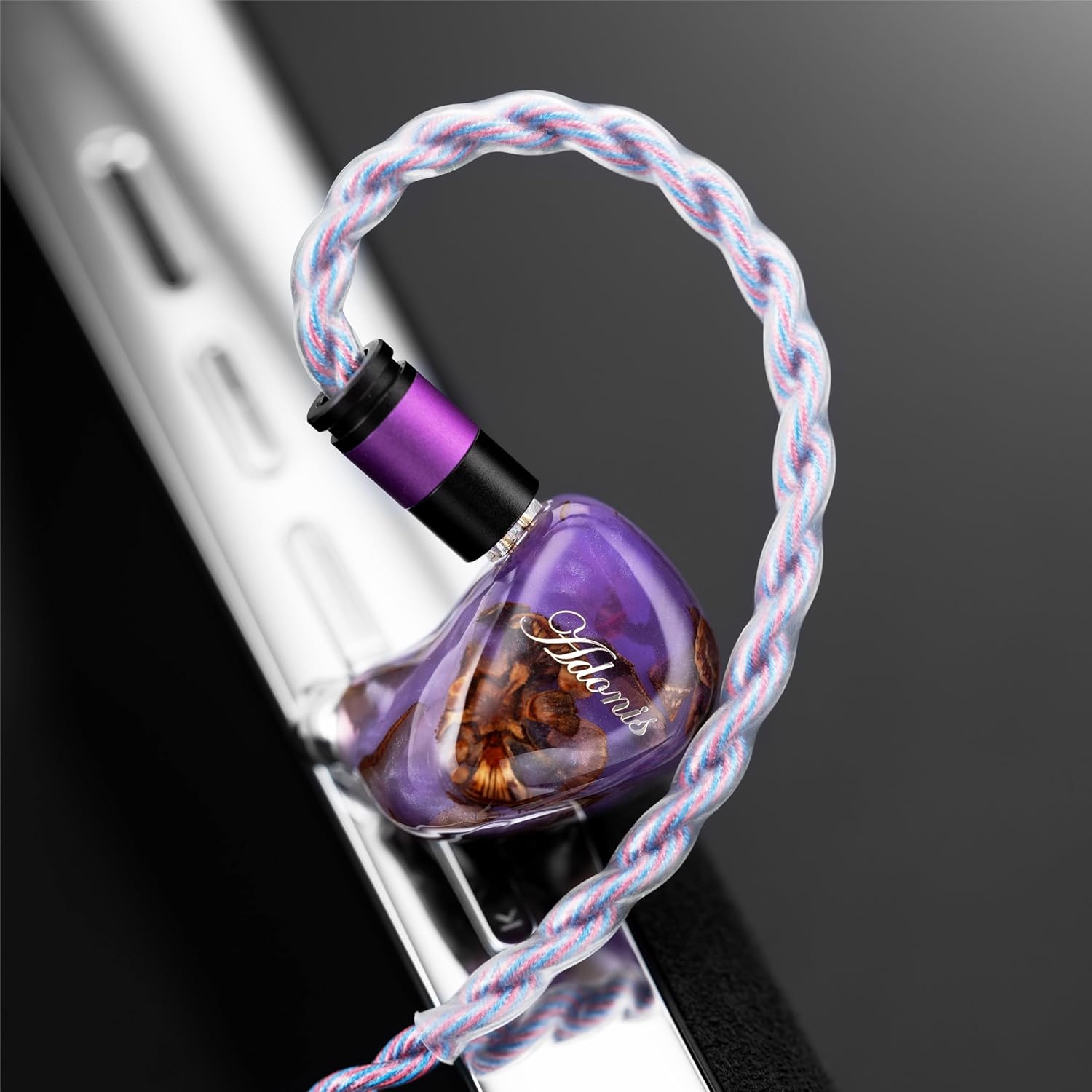 Kinera QoA Adonis New 3 Hybrid IEM Headphones, Knowles BA + Custom BA + 9.2mm Dynamic Drivers, in-Ear Monitor Earphones, Wired HiFi Earbuds with Pinecone Resin CNC Shell