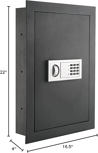 Vista 20 de Caja de seguridad electrónica Paragon Lock & Safe oculta en la pared con capacidad de 0.83 pies cúbicos (23.5 litros) para joyas de gran tamaño Gris