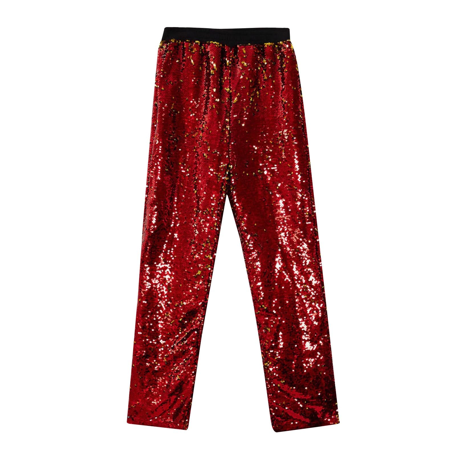 Pantalon disco métallisé années 70/80 à paillettes pour homme - Pantalon de fête - Pantalon de danse brillant - Pantalon de danse jazz brillant - Pantalon de danse - Pantalon de danse