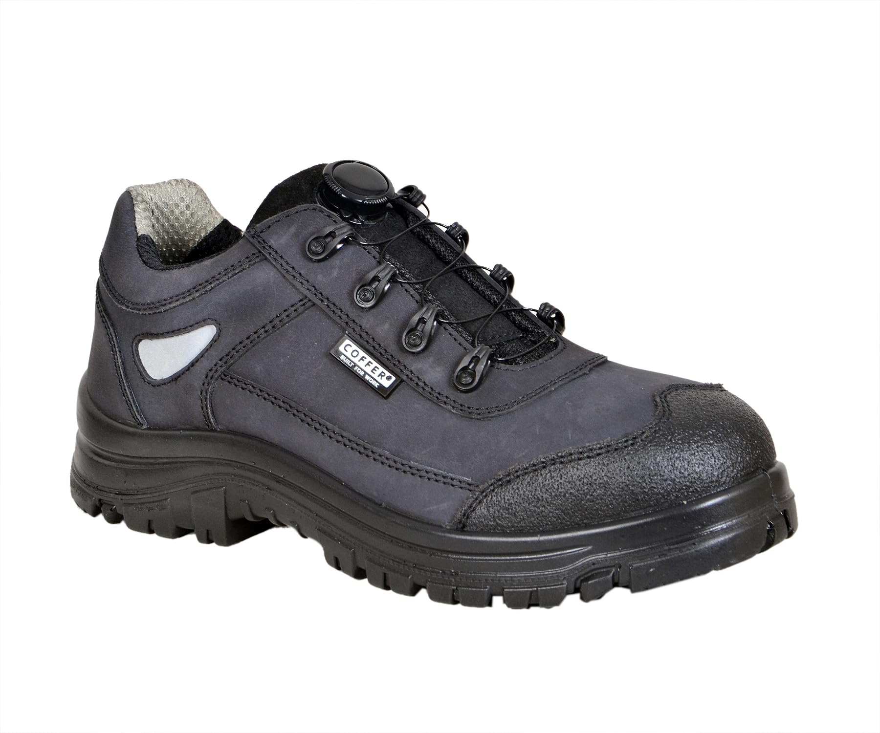 men's black steel toe leather safety shoe 1336 | durable industrial work shoes | anti-slip, oil-resistant & comfortable footwear