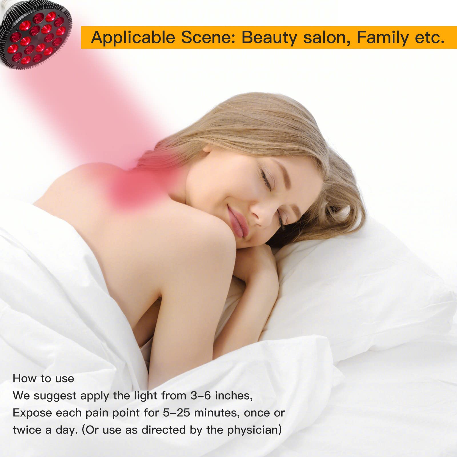 SkyFace Lámpara De Terapia De Luz Roja 54W LED Dispositivo De Terapia De Luz Infrarroja 660Nm 850Nm para Alivio del Dolor Crecimiento del Cabello Antienvejecimiento
