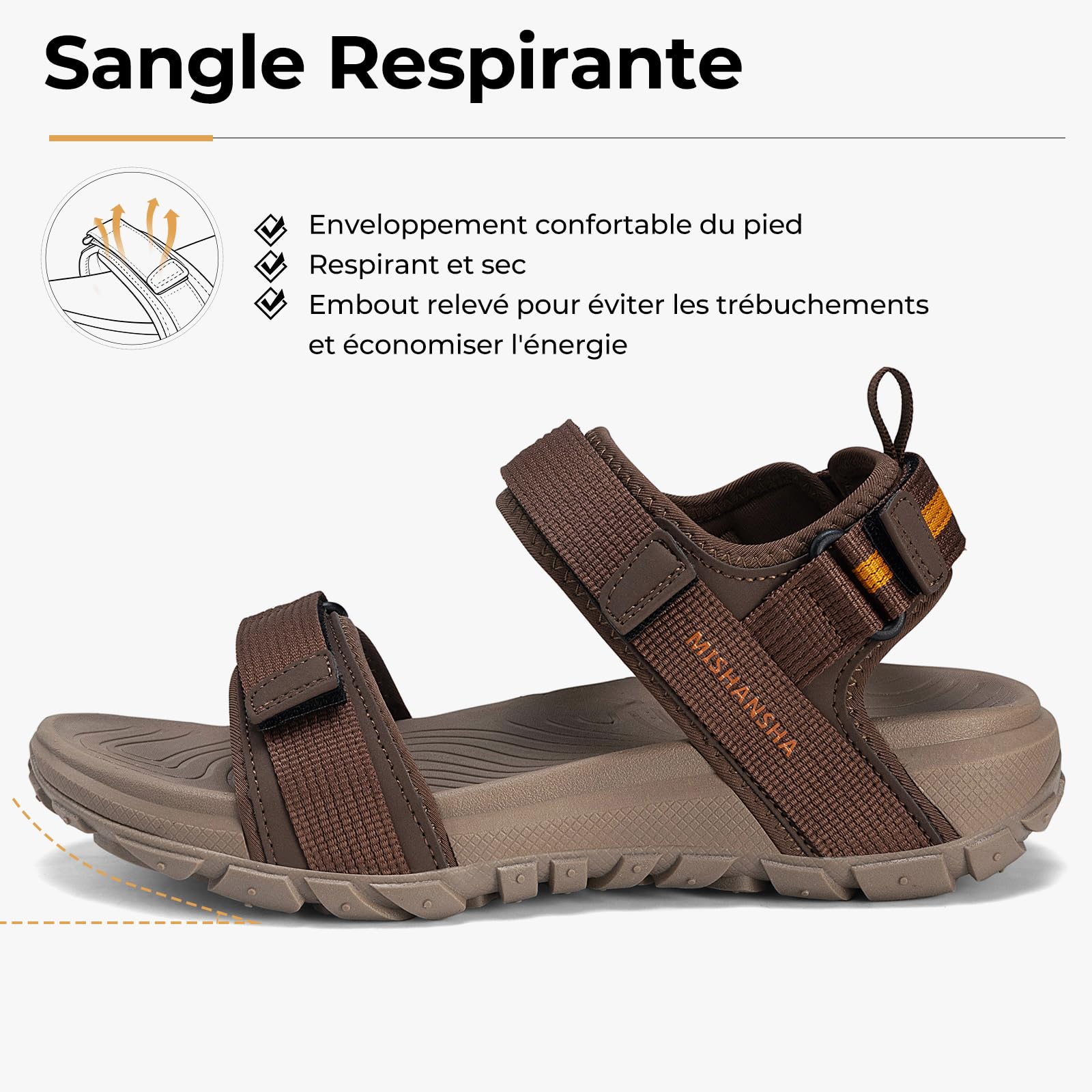 Mishansha Sandales Homme Bout Ouvert Antidérapante 39-46 EU | Chaussures de Sport, Trekking, Randonnée, Marche, Été