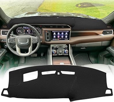 Dash Cover Mat for GMC Yukon /Yukon XL Denali / Denali UltimateBlackJ320 | for Denali Ultimate with HUD and Light Sensor Dashboard Cover Pad Carpet Protector