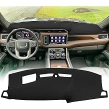 Yiz Dash Cover Mat Custom Fit for GMC Yukon/Yukon XL Denali/Denali Ultimate with HUD and Light Sensor Dashboard Cover Pad Carpet Protector J320 Black