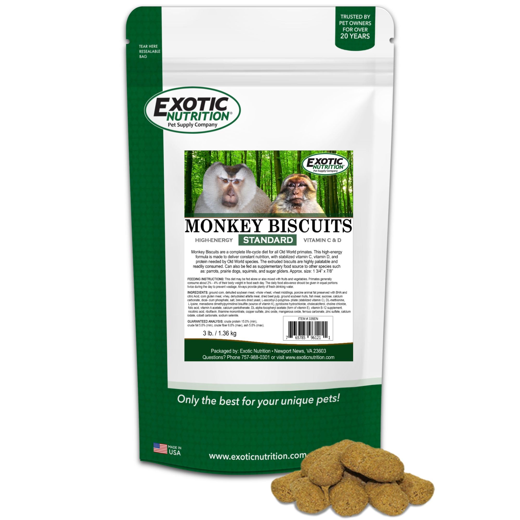 Exotic NutritionMonkey Biscuits - 3LB (1.36kg)
