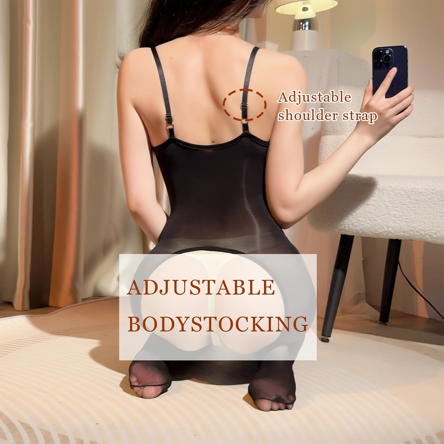 Women's Oil Shiny Bodystocking Sexy Full Bodystocking 6D Nylon Sheer Pantyhose High Elastic Tights