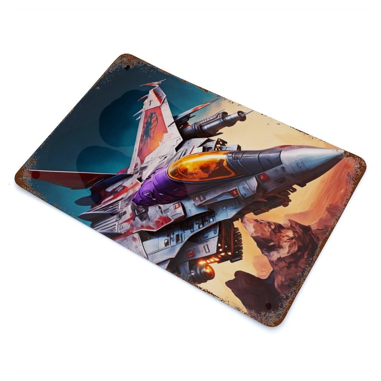 Paint Fighter Jets Rustic Tin Plaque 11.8"x7.9", Ideal for Cafe, Home Bar And Lounge Decor