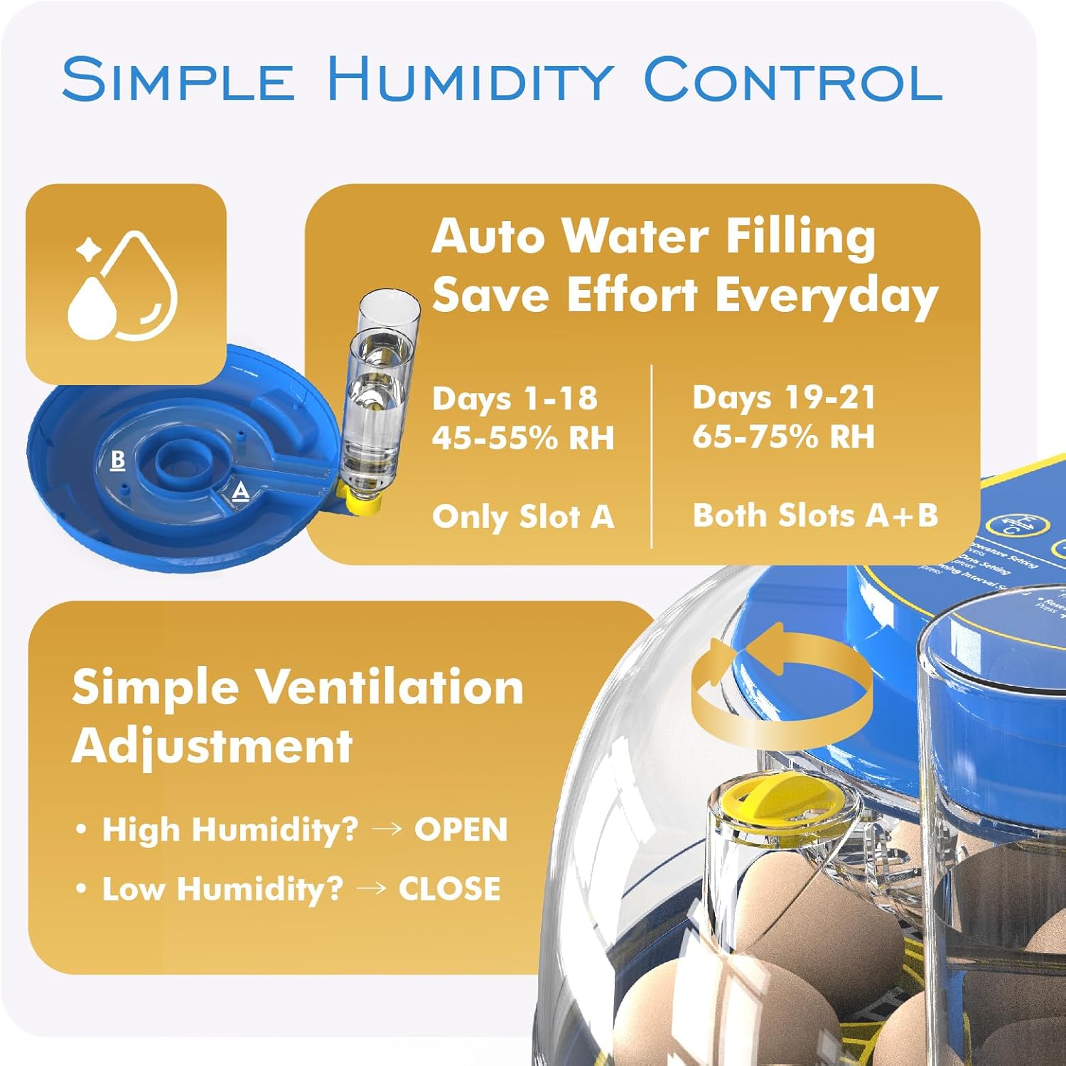 OtterVerz 11 Egg Incubators for Hatching 18-36 Chicken/Quail/Turkey Eggs, 360° View Poultry Incubator with Automatic Egg Turning and Humidity Control, Suitable for Farm, Classroom, Home