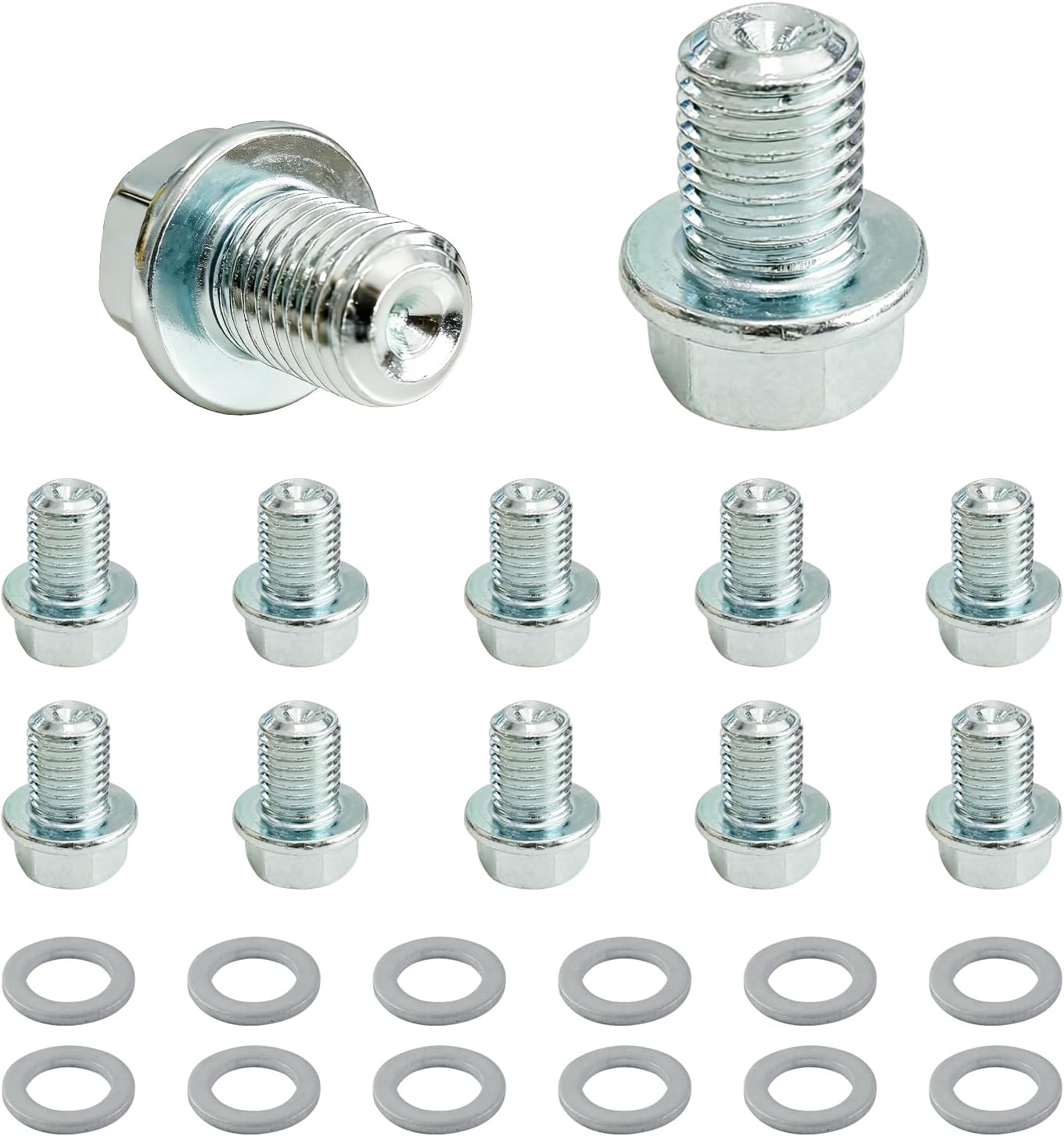 WOTIAN M10×1.25mm Oil Drain Plug Bolt Compaible with Honda GX120 GX160 GX200 Predator Champion 196cc 208cc 212cc 224cc Engine 90131-ZE1-000 12pcs Drain Bolts