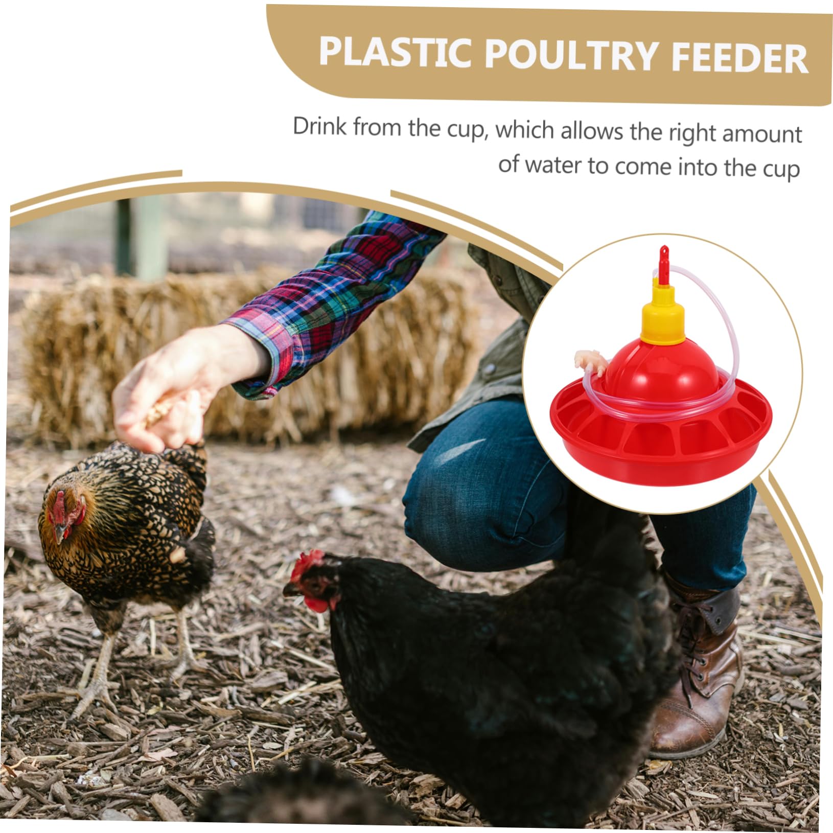 Abbeveratoio per Polli Rosso in Pp, Design Arrotondato | Uccelli e Pet Birds, Uso in Pet Shop e Zoo, Facile da Pulire, Struttura Robusta